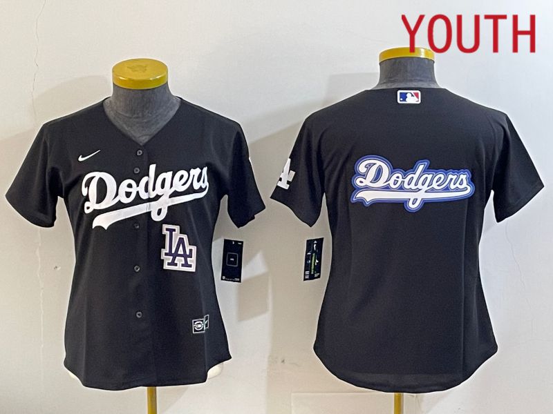 Youth Los Angeles Dodgers Blank Black Game 2024 Nike MLB Jersey style 11215